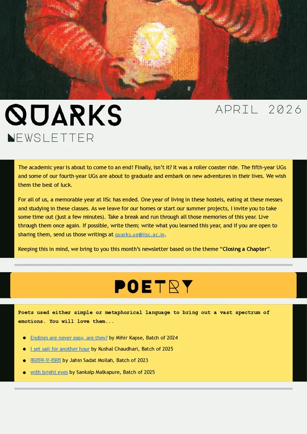 Quarks Newsletter April 2026