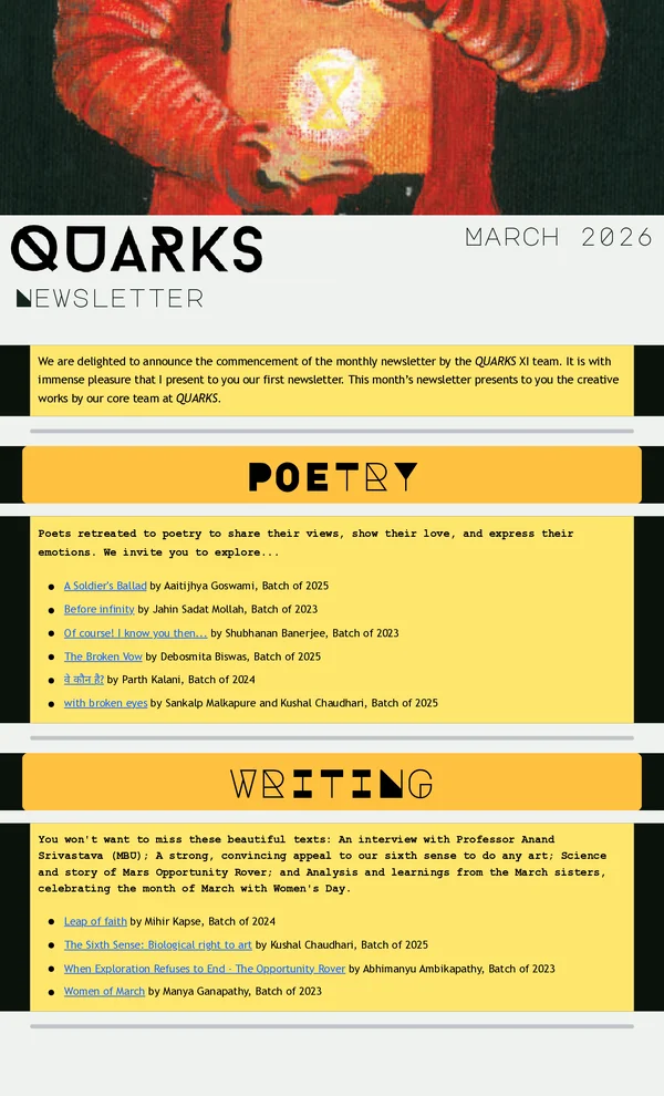 Quarks Newsletter March 2026